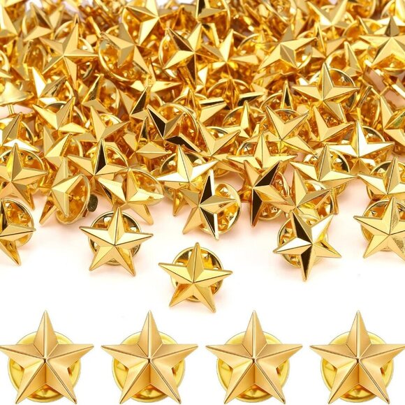 100 Pcs Star Pins Bulk Star Badge Lapel Pin Brooches for Memorial Day July of 4t - Picture 1 of 6